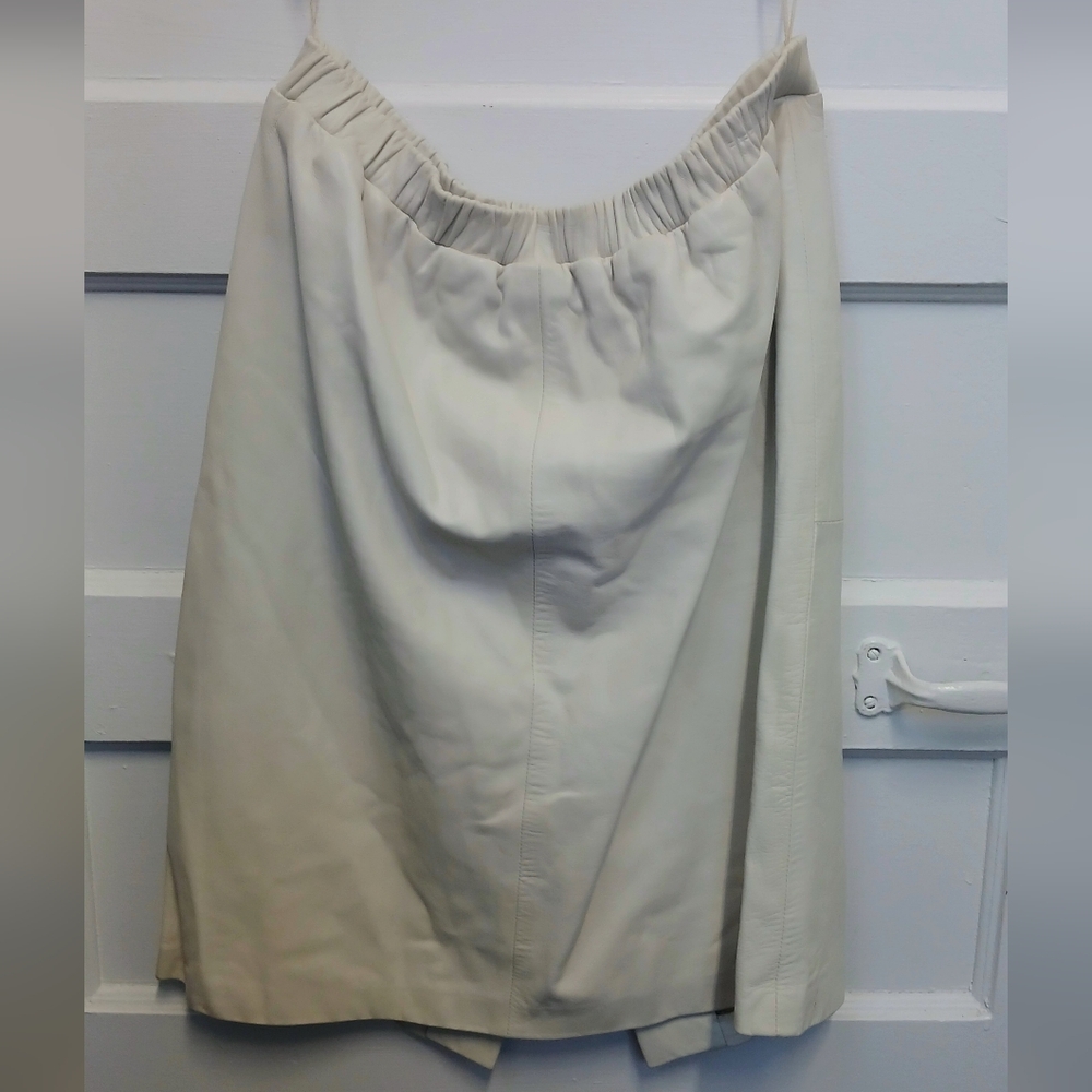 Vintage White Leather Skirt